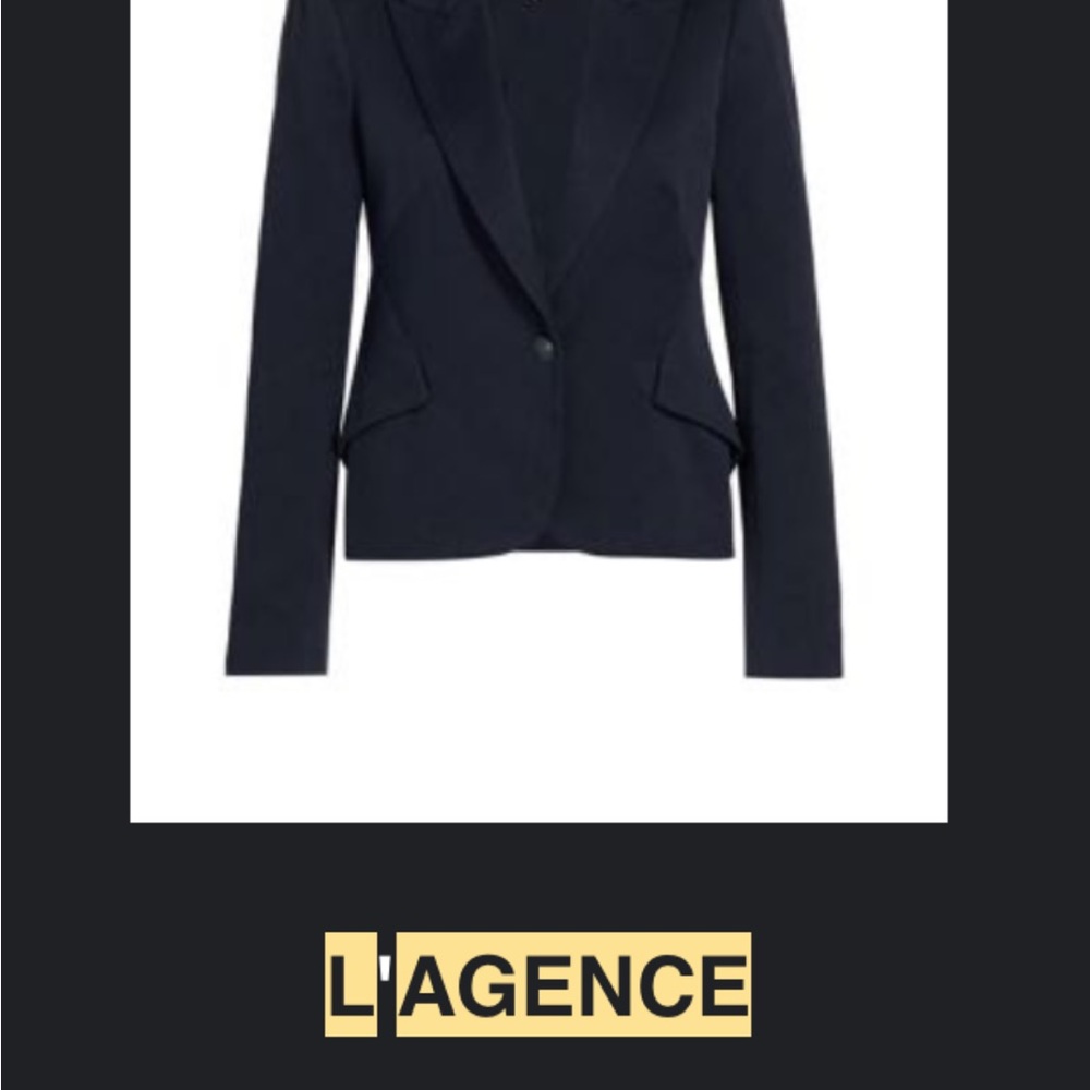 L'AGENCE Navy Blue Women's Jennah Cropped Blazer, Size 8